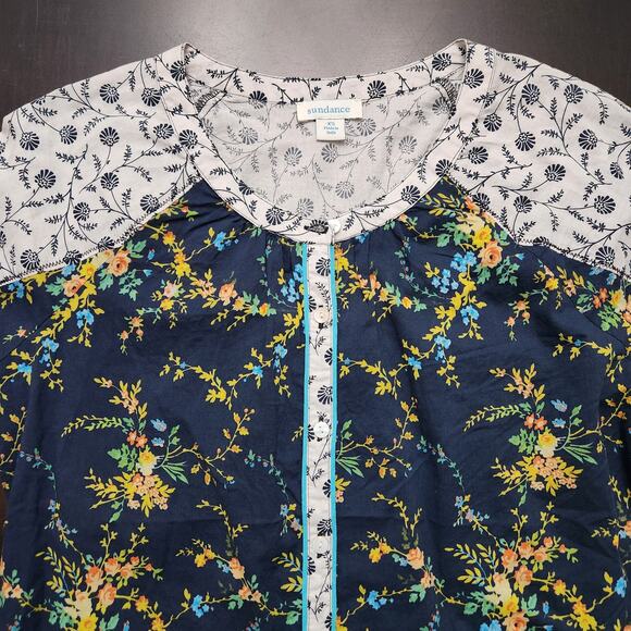 Sundance Mixed Media Floral Button Down Shirt Size XS - Picture 2 of 5